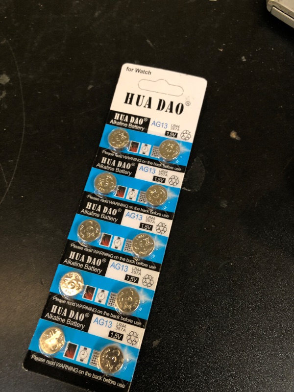 Photo 1 of 10Pcs AG13 LR44 A76 357 357A LR1154 SR1154 SR44 1.5V Button Battery