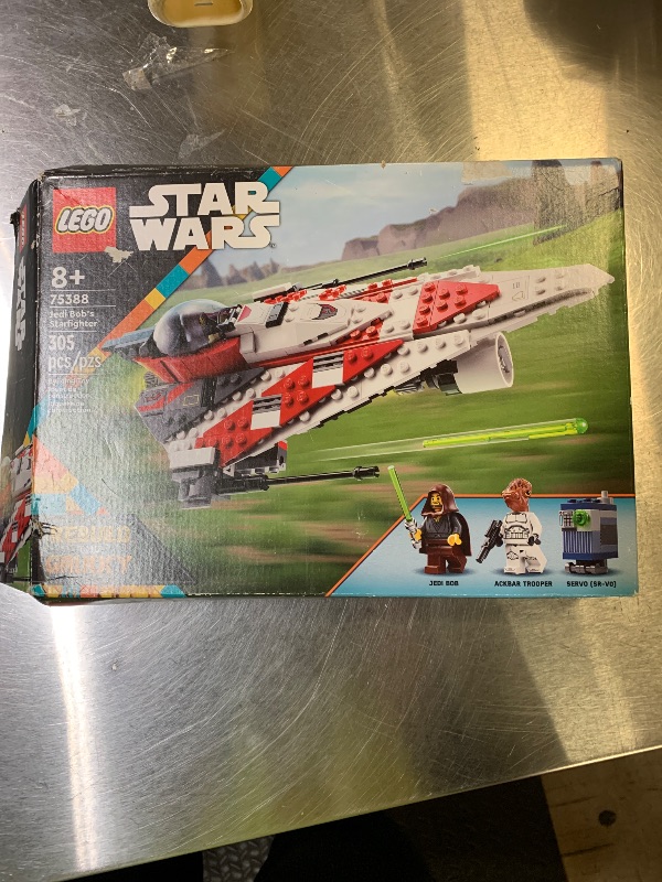 Photo 1 of *OPENED** LEGO Star Wars Jedi Bob’s Starfighter Buildable Toy Vehicle, Brick Built Star Wars Starship with Jedi Bob Minifigure, Birthday Gift Idea for Boys, Girls or Any Fan Ages 8 and Up, 75388