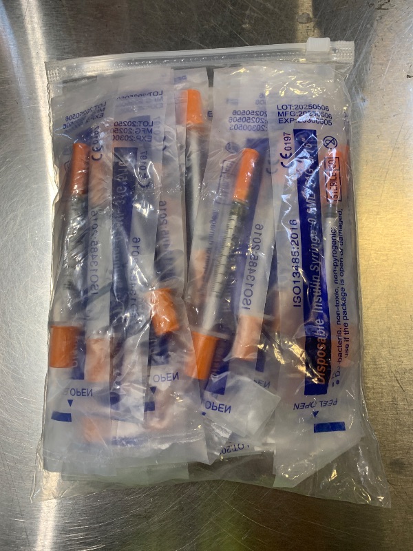 Photo 1 of 0.5ml Syringe with Needle,31G 0.5cc 5/16 Inch 8mm Needle and Syringe,Individually Wrapped,Pack of 30