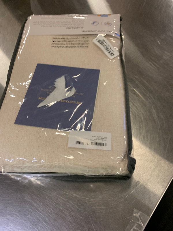 Photo 1 of 100% Blackout Shield Linen Blackout Curtains for Bedroom 84 Inches Long, Back Tab/Rod Pocket Living Room Drapes, Thermal Insulated Blackout Curtains 2 Panels Set, 50" W x 84" L, Cream