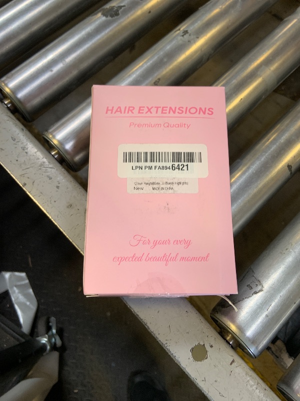 Photo 1 of 12 Inch Ponytail Extension - Clip in Ponytail Hair Extensions, Curly Wavy Pony Tails Hair Extensions, Synthetic Claw Clip Ponytail Extension for Women (Color: Light Brown With Blonde Highlights)