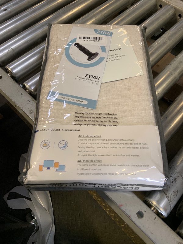 Photo 1 of 100% Blackout Shield Linen Blackout Curtains for Bedroom 84 Inches Long, Back Tab/Rod Pocket Living Room Drapes, Thermal Insulated Blackout Curtains 2 Panels Set, 50" W x 84" L, Cream