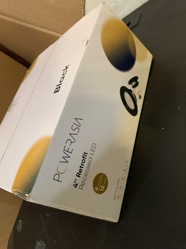 Photo 1 of 12 Pack 4 Inch Black LED Can Lights Retrofit Recessed Lighting, 5CCT 4 Inch Recessed lights Selectable 2700K-6000K Dimmable, 9W 630LM Recessed Lights with Metal Smooth Trim- ETL and Energy Star