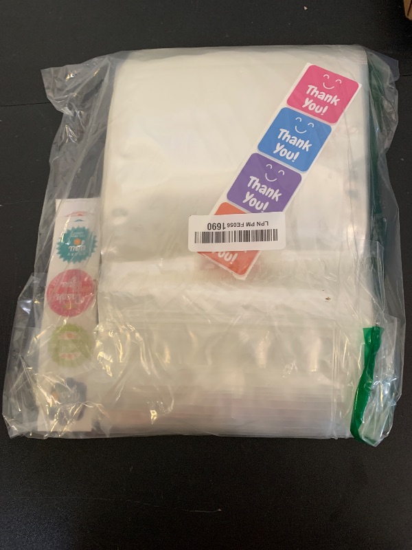 Photo 1 of 100 Pack Mylar Bags Smell Proof Bags, Resealable Stand Up Food Storage Bags Packaging Foil Pouch Bag with Clear Front Window for Cookies, Snack, Jewelry (8x12+4inch)