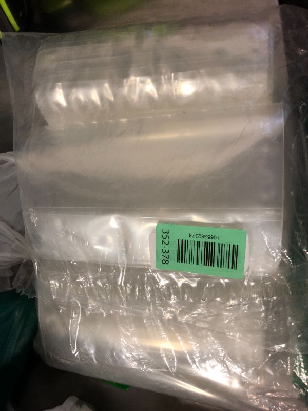 Photo 1 of 100 Pack Mylar Bags Smell Proof Bags, Resealable Stand Up Food Storage Bags Packaging Foil Pouch Bag with Clear Front Window for Cookies, Snack, Jewelry (8x12+4inch)