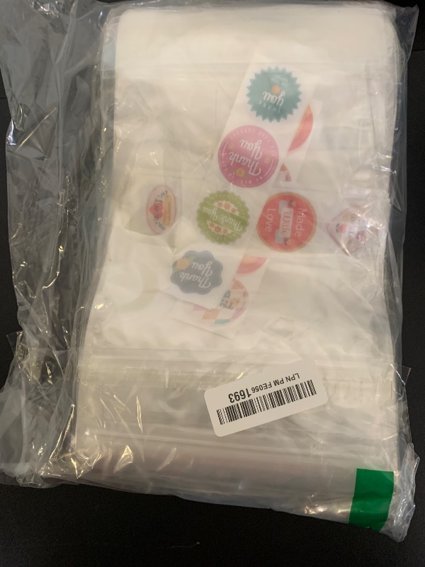 Photo 1 of 100 Pack Mylar Bags Smell Proof Bags, Resealable Stand Up Food Storage Bags Packaging Foil Pouch Bag with Clear Front Window for Cookies, Snack, Jewelry (8x12+4inch)