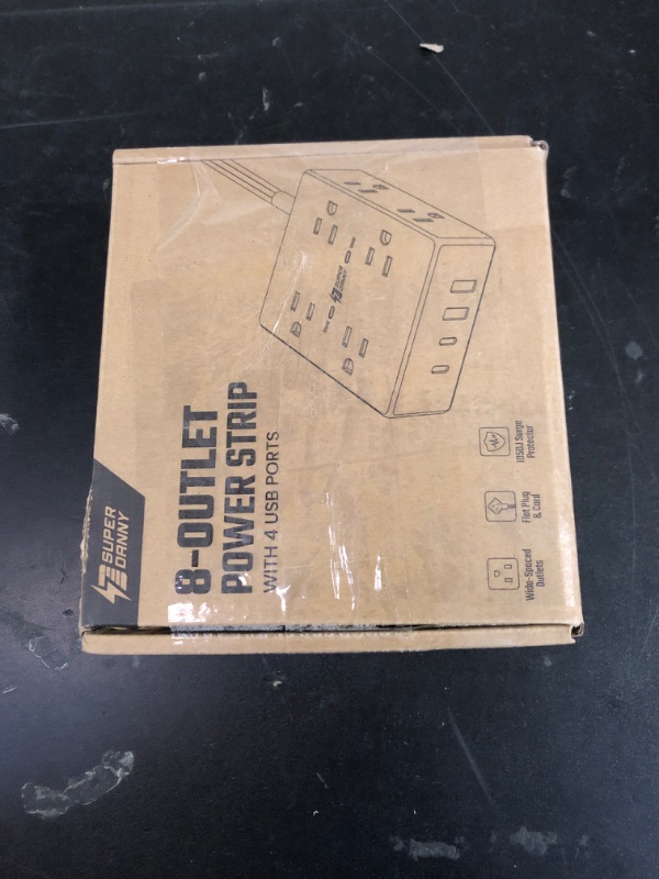 Photo 1 of 10Ft Extension Cord with Multiple Outlets, Flat Plug Surge Protector Power Strip 10 Ft Long Cord, 8 Outlets & 4 USB Ports (2 USB C), Desk Charging Station for Home Office, College Dorm Room Essentials