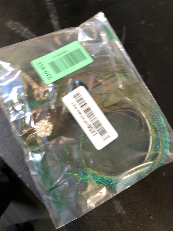 Photo 1 of 1920s Flapper Headpiece Hair Clip Headbands Green Bride Headpieces for Wedding Bridal Hairpins Hair Accessories for Women Wedding Hat Baffle Plug Board Miss Girl Green Derby