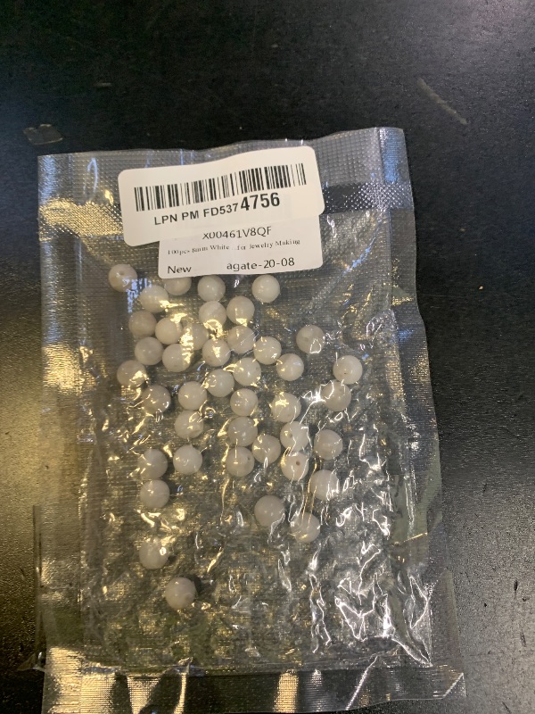 Photo 1 of 100pcs 8mm White Crazy Lace Agate Beads Natural Gemstone Beads Round Loose Beads for Jewelry Making