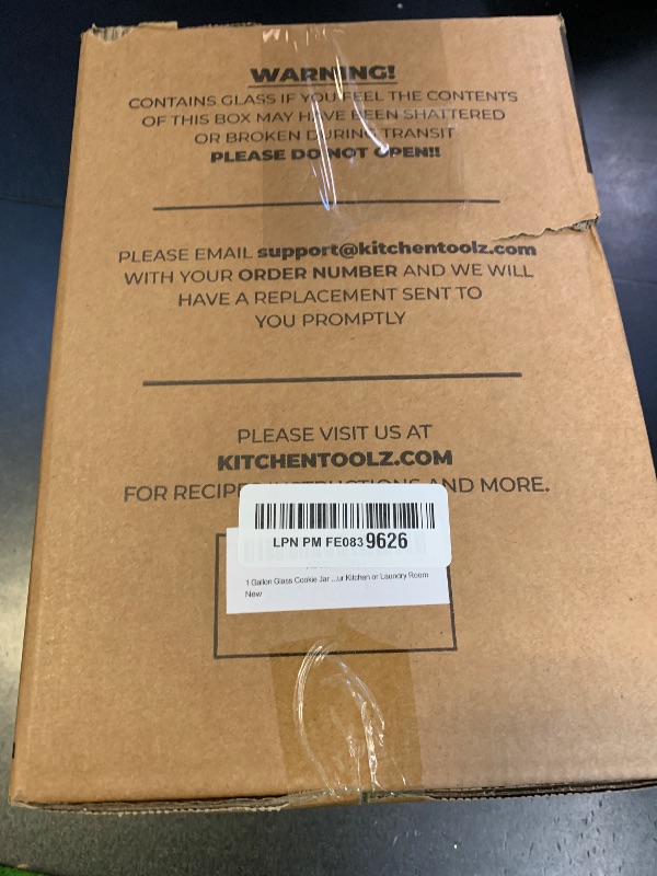 Photo 1 of 1 Gallon Glass Cookie Jar with Lid – Glass Jar with Lid - Airtight Food Storage Container for Cookies, Candy, Flour, Dog Treats – Clear Large Kitchen Jar for Pantry or Laundry Room