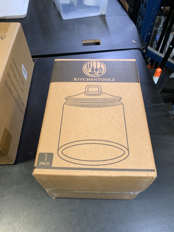 Photo 1 of 1 Gallon Glass Cookie Jar with Lid – Glass Jar with Lid - Airtight Food Storage Container for Cookies, Candy, Flour, Dog Treats – Clear Large Kitchen Jar for Pantry or Laundry Room