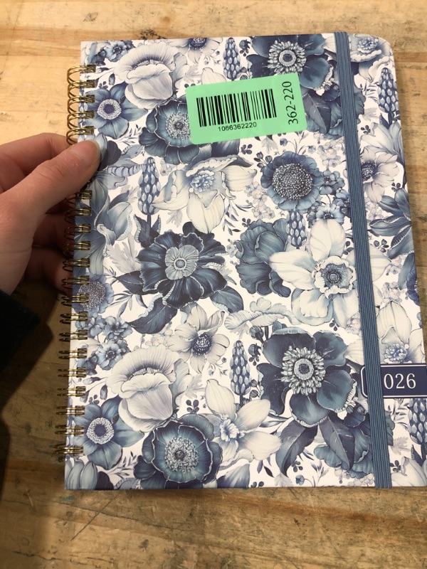 Photo 1 of 2026 Planner, Monthly and Weekly Calendar Planner for Women, Jan 2026 - Dec 2026, Hardcover Pretty 2026 Agenda Planner Book with Tabs, Spiral Bound, Perfect for School Office Home Supplies, 6.3" x 8.5" - Blue Floral