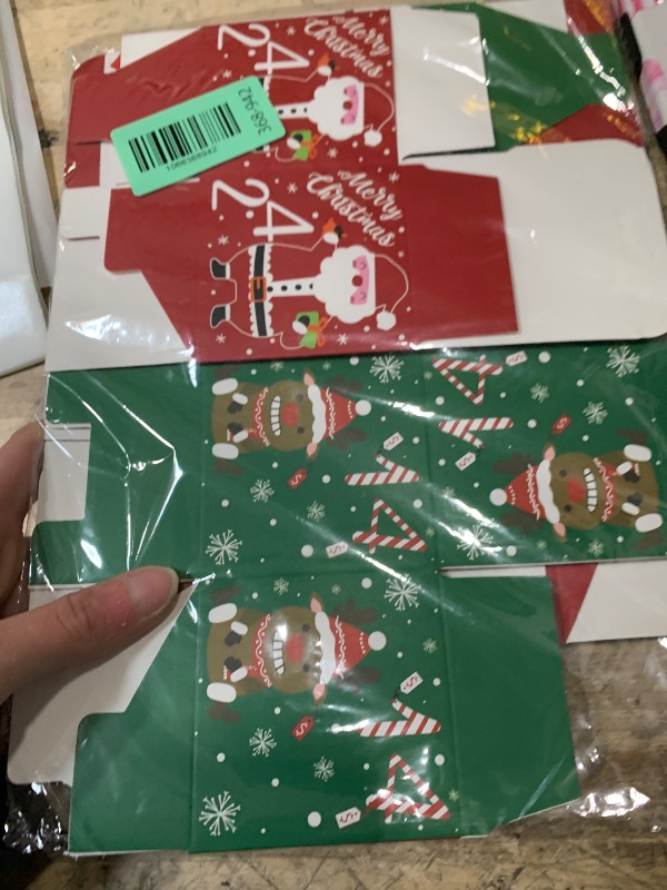 Photo 1 of 24 Pcs DIY Christmas Advent Calendar Boxes, 24 Days Advent Countdown Gift Boxes, Christmas Cardboard Number Boxes for Kids and Family, Xmas Holiday Decoration.