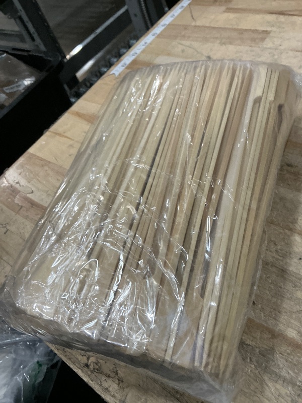 Photo 1 of 10 Inch (400 Pack) Natural Bamboo Skewers Wide Flat Paddle Bamboo Wood Picks for Grilling, Appetiser, Fruit, Cocktail, Kabob, Barbecue, Sausage