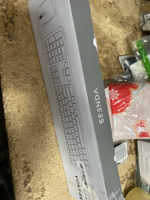 Photo 1 of (MISSING USB) Wireless Keyboard and Mouse Combo - Full Size Slim Thin Wireless Keyboard Mouse with Numeric Keypad 2.4G Stable Connection Adjustable DPI (Dark Blue)
