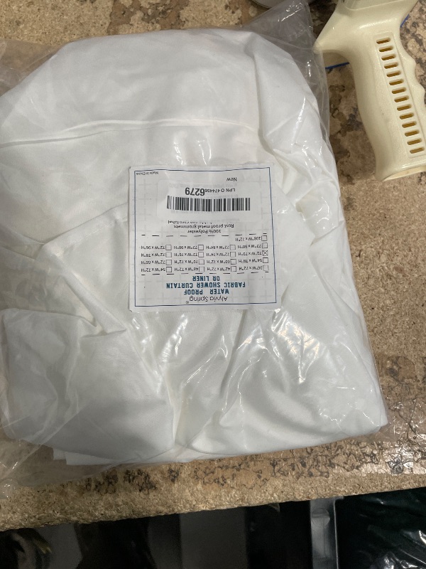 Photo 1 of ALYVIA SPRING Waterproof Fabric Shower Curtain Liner with 3 Magnets - Soft Hotel Quality Cloth Shower Liner, Light-Weight & Machine Washable - Standard Size 72x72, White