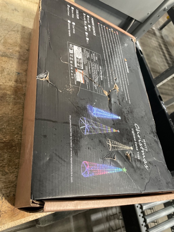 Photo 1 of (BROKEN STARS) 8ft 388 LED Smart LED Christmas Cone Tree Light, Lighted Artificial Tree with Star Topper, Music Sync with Remote APP Control, DIY RGB Light Show Trees for Xmas Indoor Outdoor Decorations(***READ CLERK COMMENTS**)