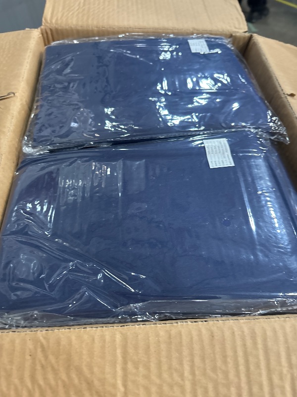 Photo 1 of 10 Packs Navy Blue Polyester Tablecloth 60 x 126 inch Rectangle Table Cloth for 8 Foot Tables Wrinkle Resistant Washable Fabric Table Cover Polyester Navy Blue Table Cloth for Party,Wedding, Banquet