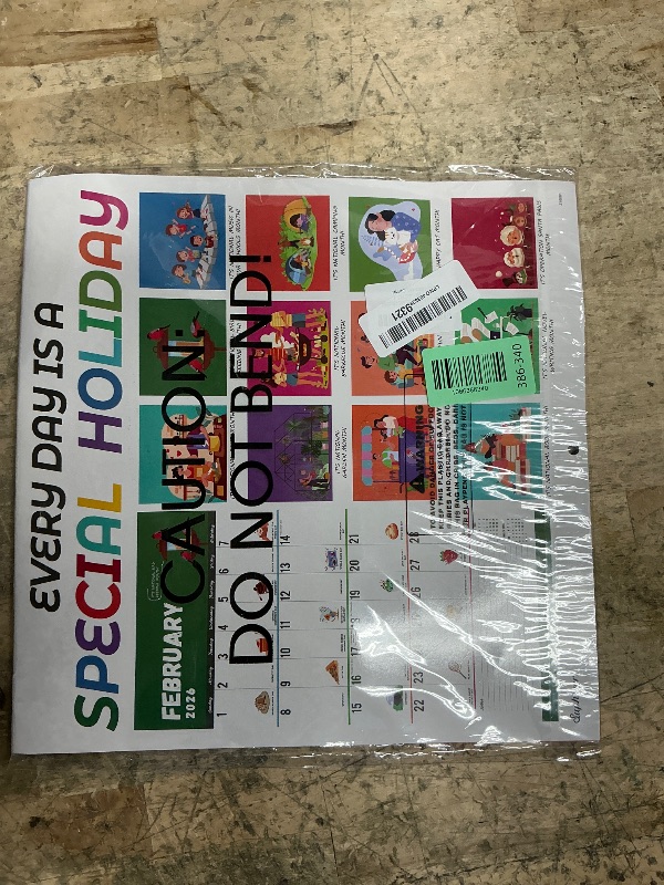 View 2 of 2026 Wall Calendar - 2026 Calendar, Every Day's a Holiday 2026 Calendar, 12" x 24" Large Grid(Opened), 12" x 12"(Closed), Jan 2026 - Dec 2026, 12 Different Monthly Holiday Themes, Premium Paper, Colorful Cartoon Characters