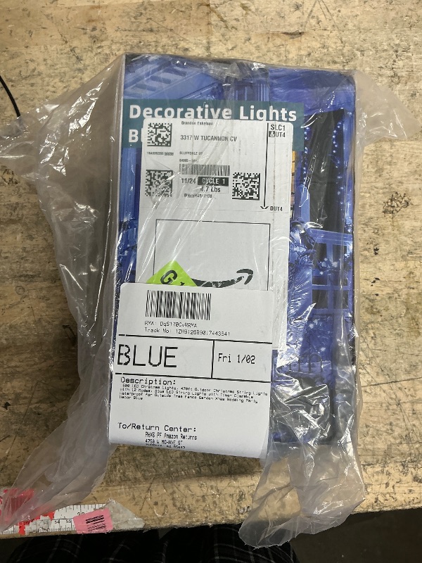 Photo 1 of 1500 LED Chrstmas Lights, 470ft Outdoor Christmas String Lights with 12 Modes, Blue LED String Lights with Timer Dimmable Waterproof for Outside Tree Fence Garden Xmas Wedding Party Decor Blue