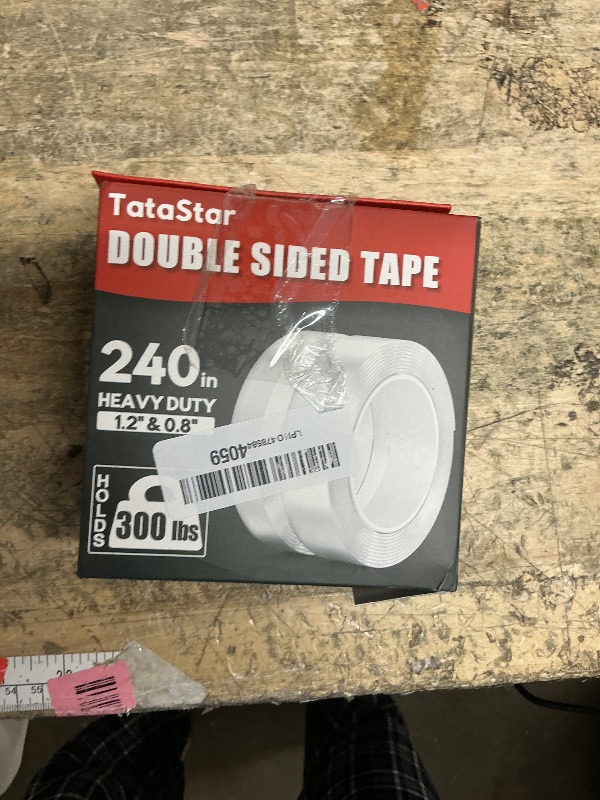 Photo 1 of 2 Rolls Double Sided Tape Heavy Duty - 240" x 1.2" & 0.8" - Removable Nano Tape for Poster Carpet Picture Hanging Strip Rug Wall Outdoor - Clear & Strong Adhesive Multipurpose Mounting Tape - 20 Feet
