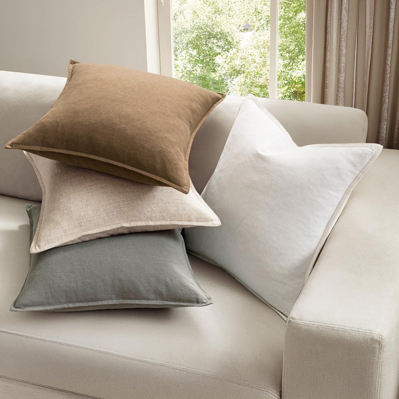 Photo 1 of 
MIULEE Neutral Linen Pillow Covers Pack of 4 Decorative Natural Solid Throw Pillow Covers Soft Accent Boho Farmhouse Couch Pillowcases