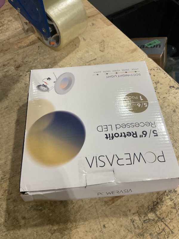 Photo 1 of 1 Pack 5/6 Inch LED Can Lights with Night Light, 5CCT Retrofit Recessed Lighting Selectable 2700K-6000K Dimmable, 12W=75W, 1200LM Downlight with Metal Smooth Trim - ETL and Energy Star Certified