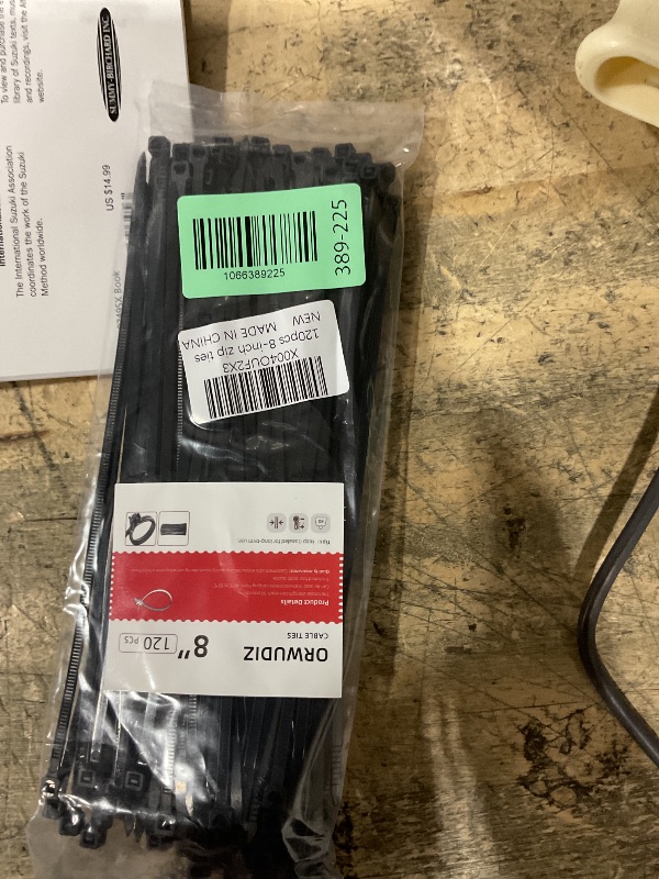 Photo 1 of 120 Pcs 8 Inch Cable Zip Tie, ORWUDIZ Multifunctional Tie, Nylon 66 Material, Tensile Strength 50 Lbs, Black, Cable Binding Classification, Suitable for Industrial, Outdoor, Home, Office Use