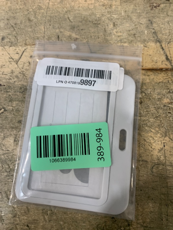 Photo 1 of 1 Pcs ID Badge Holder with Double-Sided Windows Horizontal Hard Plastic Case White Card Protector Pouch for Office School ID Credit Cards Proximity Key Cards Driver’s Licenses and Passes