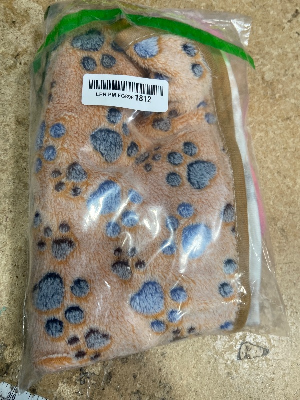 Photo 1 of 1 Pack 3 Blankets Super Soft Fluffy Premium Fleece Pet Blanket Flannel Paw Printed Throw for Dog Puppy Cat (Small 23x16'', Brown, Pink, White)