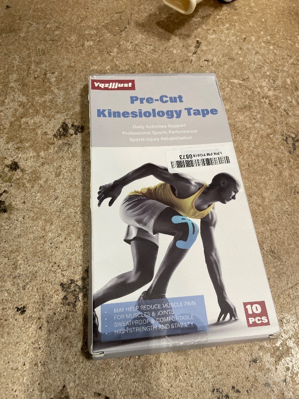 Photo 1 of 10 PCS Waterproof Kinesiology Tape for Shoulders/Knees,Precut Strips for Knee Pain Relief & Stability Support, Elastic Strong Adhesive Athletic Tape, Latex-Free Hypoallergenic Sports Tape (Black),