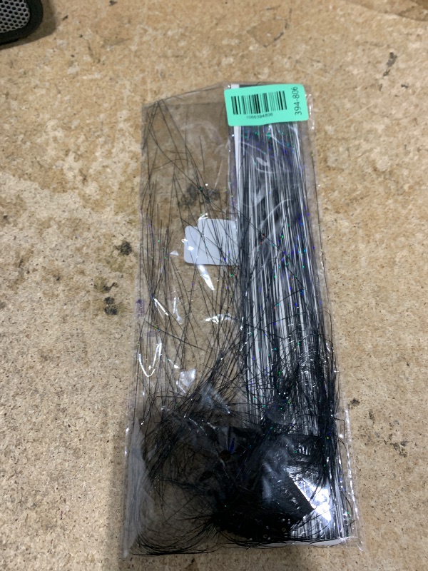 View 2 of 12Pcs Hair Tinsel Clip in Glitter Tinsel Hair Extensions 19.6Inch Clip in Hair Tinsel Kit Heat Resistant Shiny Sparkly Fairy Hair Accessories for Women Girls Kids (Black)