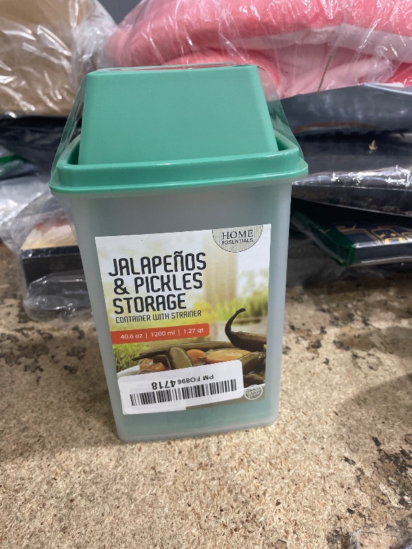 Photo 1 of 1 Large Pickle Jar Holder Olive Jalapeno Keeper Container Food Storage Strainer