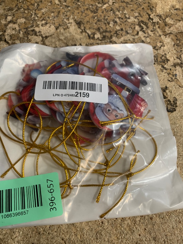 Photo 1 of 12 Pcs Christmas Tree Ornaments Funny Cartoon Santa Claus Designs Xmas Tree Hanging Decorations Cute Acrylic Craft Supplies Holiday Santa Claus Hanging Ornaments for Christmas Party Decoration