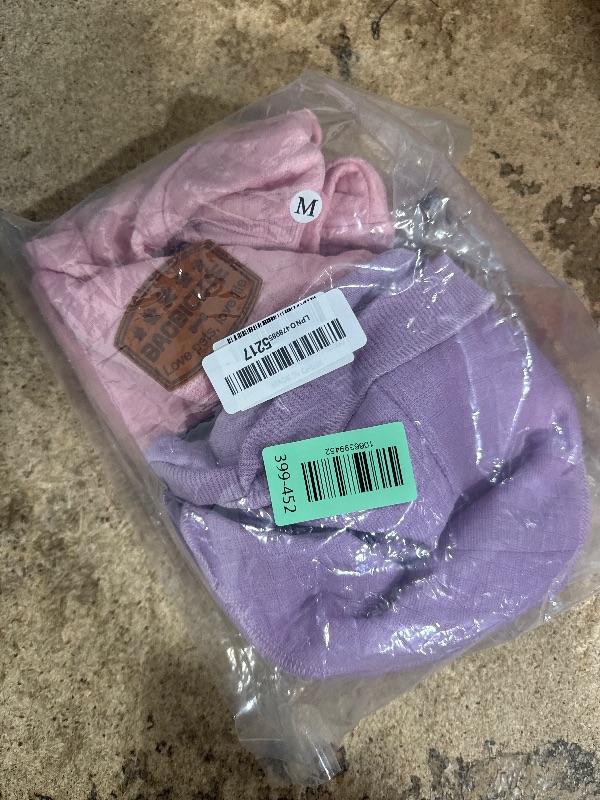 Photo 1 of 2 Pack Dog Hoodie Sweaters for Small Medium Dogs Warm Dog Clothes for Large Dogs Soft Waffle-Like Laminated Sweatshirt Bulldog (Pink+Purple, M (Back: 15.5",Chest: 21.6", Neck: 13"))