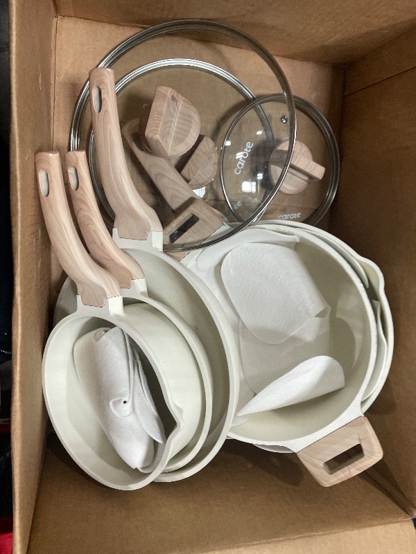 View 3 of ***********MISSING MORE THAN HALF THE ITEMS*************
CAROTE 14 Pcs Pots and Pans Set Nonstick,Cookware Set Kitchen Cooking Set with Utensil and Pan Protectors