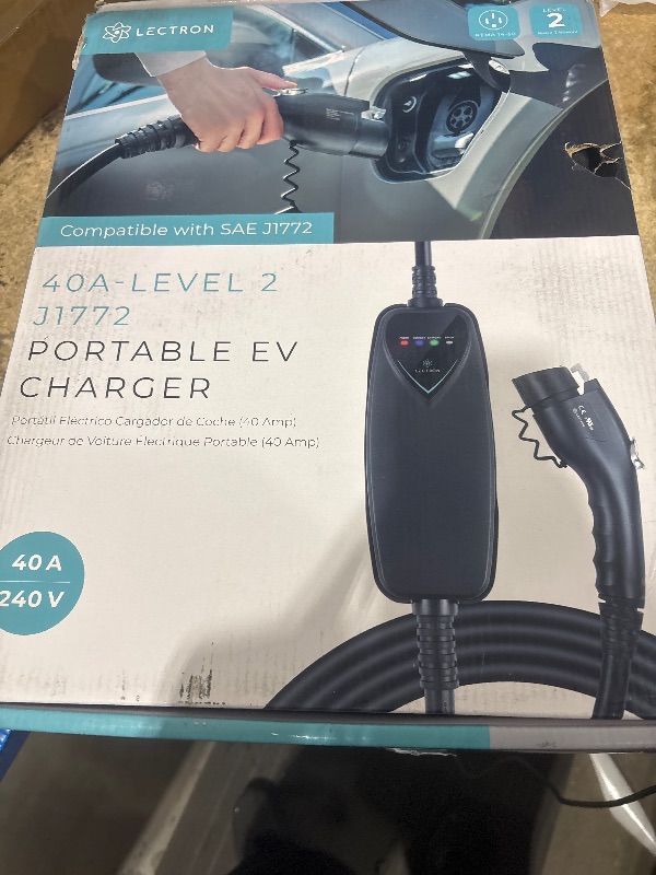 Photo 1 of 
Lectron Level 2 Tesla Charger (WiFi Version) - 240V, 40 Amp, NEMA 14-50 Plug, 16 ft Extension Cord - Portable Electric Car Charger for Tesla - Compatible with All Tesla Models 3/Y/S/X
