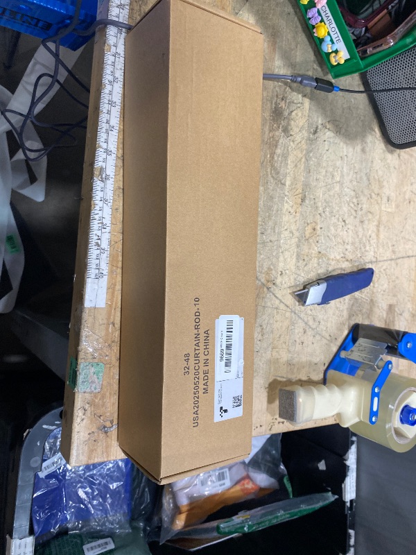 Photo 1 of 1 Inch Curtain Rod For Windows 28 to 48 Inches, Heavy-Duty Adjustable Decorative Curtain Rod With Rattan Leaf Hollow Finials For Bedroom And Living Room Bronze