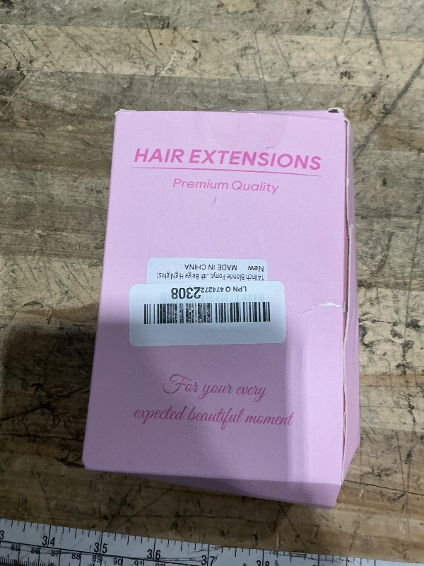 Photo 1 of 14 Inch Ponytail Extension - Wavy Pony Tails Hair Extensions, Claw Clip Ponytail Extension, Synthetic Hair Extensions Ponytail, Clip on Ponytails for Women (Light Brown With Beige Highlights)