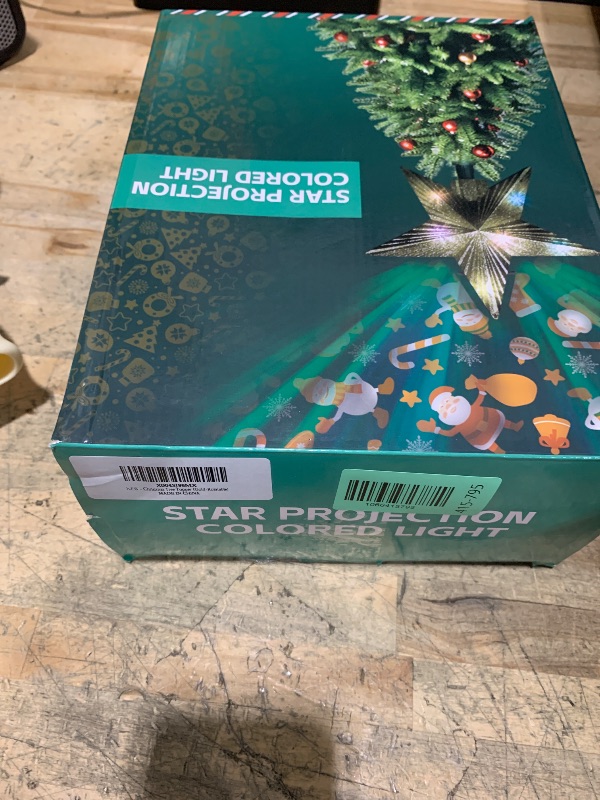 Photo 1 of [with Adjustable Base] 8.2 inch Christmas Star Tree Topper Projector with 4 Patterns and LED Lights Rotatable Projector Christmas Tree Star Topper Plug in for Indoor Office Xmas(4 Patterns, 3m Cable)