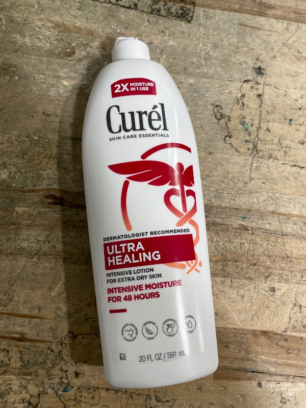 Photo 1 of *BROKEN CAP, FULL BOTTLE* Curel Ultra Healing Hand and Body Lotion, Moisturizer For Dry Skin, Advanced Ceramide Complex Unscented - 20 fl oz