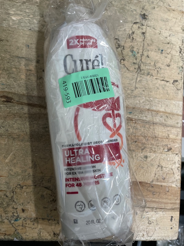 Photo 1 of *BROKEN CAP, FULL BOTTLE* Curel Ultra Healing Hand and Body Lotion, Moisturizer For Dry Skin, Advanced Ceramide Complex Unscented - 20 fl oz