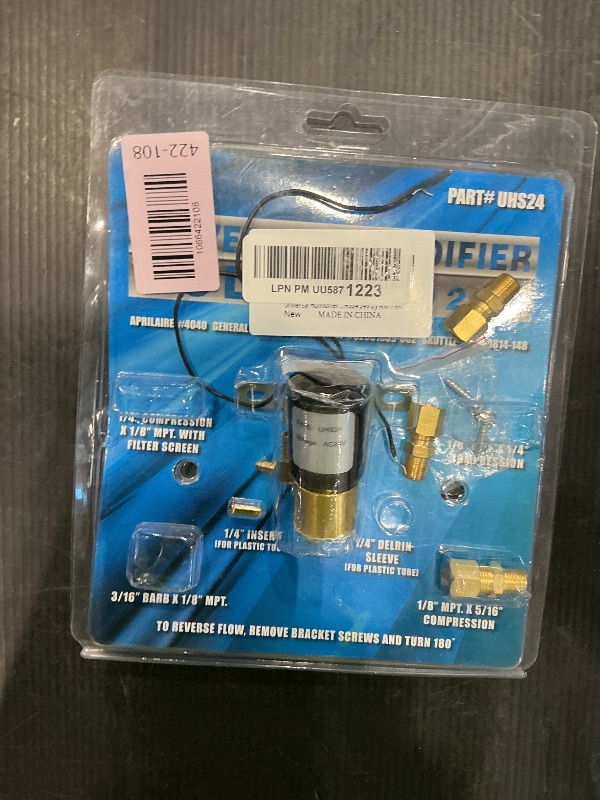 Photo 1 of *MISSING PARTS*
Universal Humidifier Solenoid Valve Replacement Kit UHS24 24V by AMI PARTS