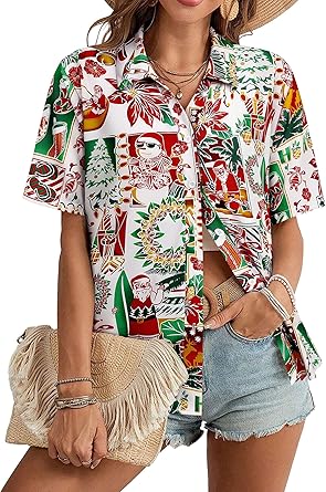 Photo 1 of **Different design**
Christmas Shirts for Men Short Sleeve Ugly Santa Claus Funny Christmas Shirts for Men Hawaiian Christmas Vacation Shirt