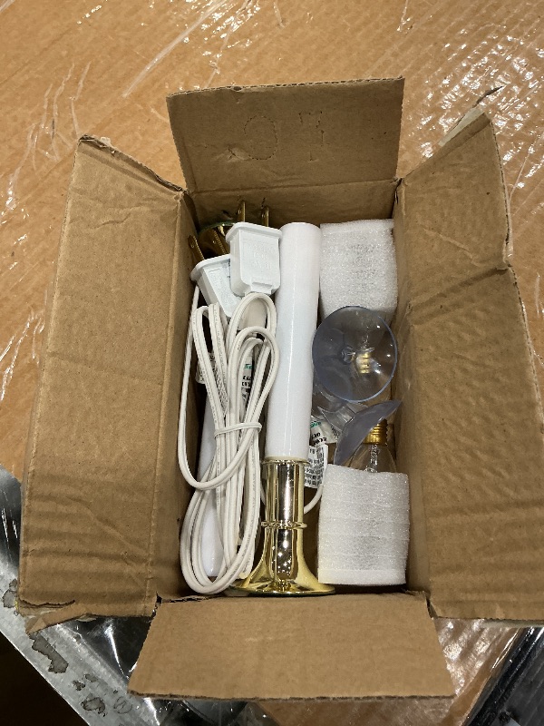 Photo 1 of *UNTESTED*
RESISPA Electric Window Candle Lamp with Golden Plated Base, Kitchen & Christmas DecorSet of 2 Plug in Electric Candle Lights Christmas Window Candleswith 7 Watt C26 Clear Light Bulbs, Turn On/Off