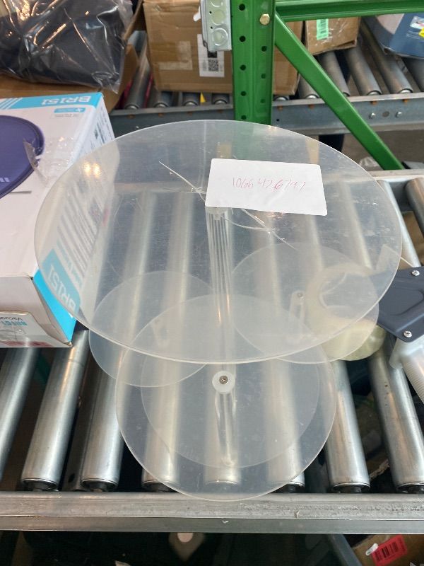 Photo 1 of ***MAJOR DAMAGE*** Rzmyencg Cupcake Stand, 4 Tier Clear Round Cake and Cupcake Stand Combo for 8-12 Inch Cakes, Tiered Cupcake Tree Tower,Dessert Display Stand for Wedding Birthday Party