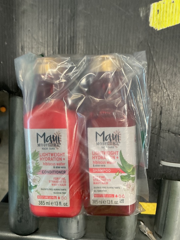Photo 1 of ***HALF EMPTY*** Maui Moisture Lightweight Hydration + Hibiscus Water Shampoo + Conditioner, Nourishing Aloe Vera Softens & Quenches Hair, Vegan & Silicone-Free, 13 Fl Oz, 2 Pack