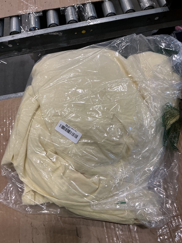Photo 1 of ** stained **MooMee Bedding Duvet Cover Set 100% Washed Cotton Linen Like Textured Breathable Durable Soft Comfy (Heathered Butter Yellow, Cal King 104"x98")