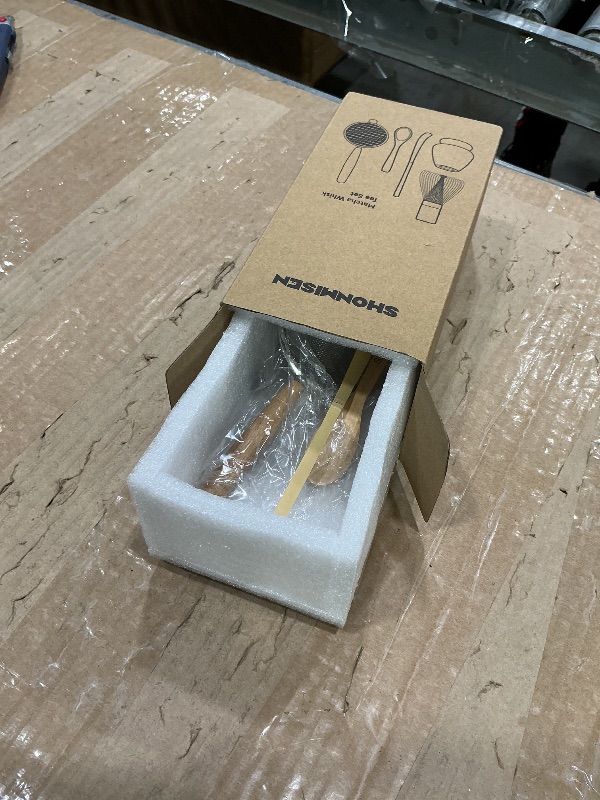 Photo 1 of **MISSING PARTS/check clerk comments**
SHONMISEN Bamboo Matcha Whisk Set -Matcha Whisk (Chasen),Whisk Holder(White),Sifter,Tea Scoop and Tea Spoon