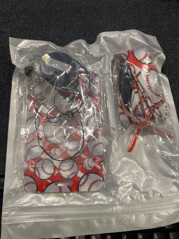 Photo 1 of ***BADGE REEL BROKEN*** Baseball Pattern Lanyards for ID Badges, Red Cute ID Badge Holder with Lanyard Retractable Badge Holder/Reel Lanyard, Teacher Student Office Gifts